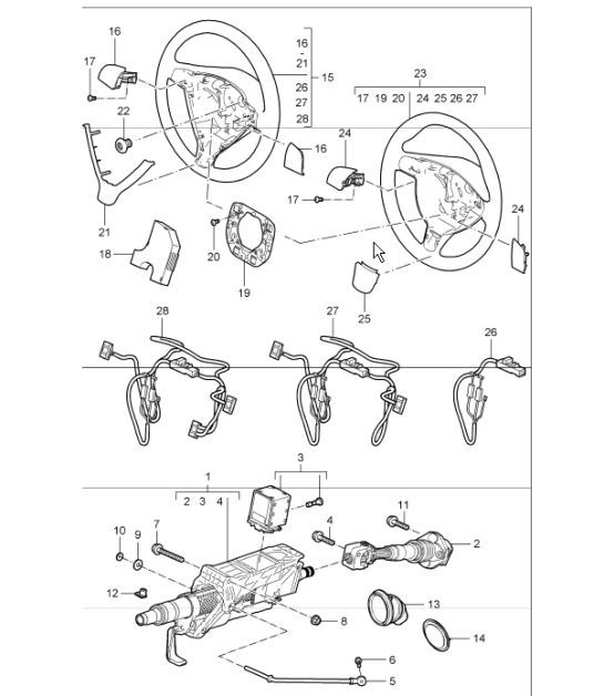 Diagram 403-05 Porsche Cayenne 3.2L V6 2003>> Front Axle, Steering 