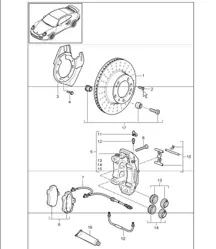 frein à disque essieu avant pour 997.1 TURBO 2007-09