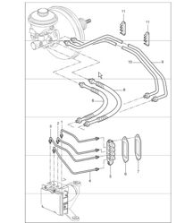 brake lines body front section 997.1 TURBO 2007-09