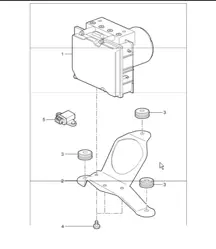 hydraulic unit, anti-lock brake system control 997.1 TURBO 2007-09