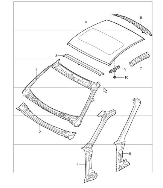 Diagram 801-45 Porsche Cayman 987C/981C (2005-2016) Carrozzeria
