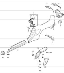 side section outer 997.1 TURBO CABRIO 2007-09