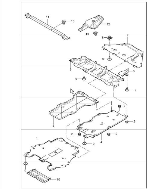 Diagram 801-70 Porsche Cayman GT4 718 4.0L / GT4 RS 718 4.0L 