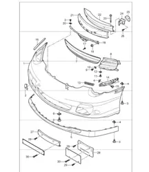 pare-chocs avant 997.1 TURBO 2007-09