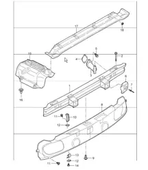 pare-chocs protection thermique arrière 997.1 TURBO 2007-09