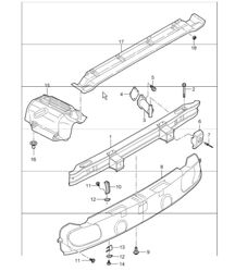 parachoques protección térmica trasera 997.1 TURBO 2007-09