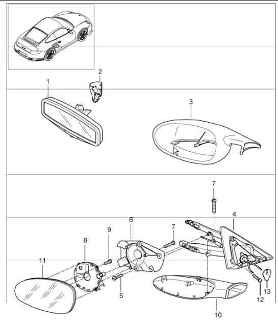 Diagram 809-10 Porsche Cayenne S V6 3.0L Hybrid 380HP Body