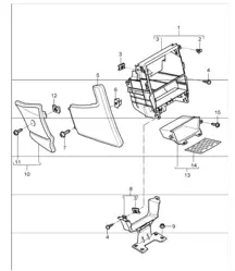 centre console front 997.1 TURBO 2007-09