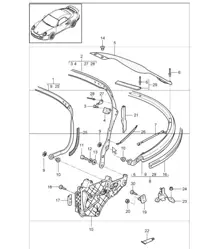 convertible top frame and single parts 997.1 TURBO 2007-09