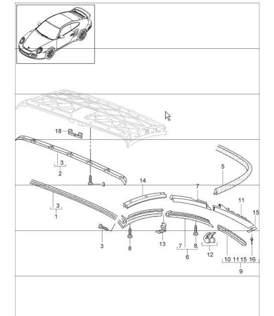 Diagram 811-09 Porsche 997 (911) MK1 2005-2008 Body