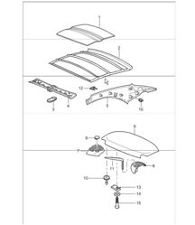 hardtop sound absorber 997.1 TURBO I550 (Hard Top) 2007-09
