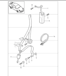 seat belt front 997.1 TURBO CABRIO 2007-09