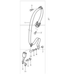 seat belt rear 997.1 TURBO COUPE 2007-09 seat belt rear 997.1 TURBO COUPE 2007-09
