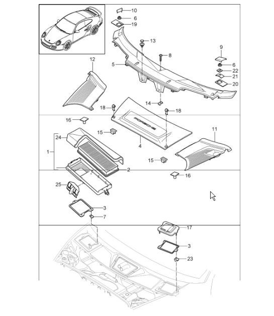 Diagram 813-20 Porsche Cayman 987C/981C (2005-2016) Body