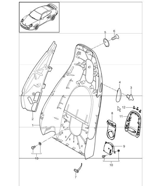 Diagram 817-10 Porsche Cayenne 92A (958) 2010-2017 Body