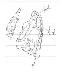 backrest shell, sports seat 997.1 TURBO 2007-09