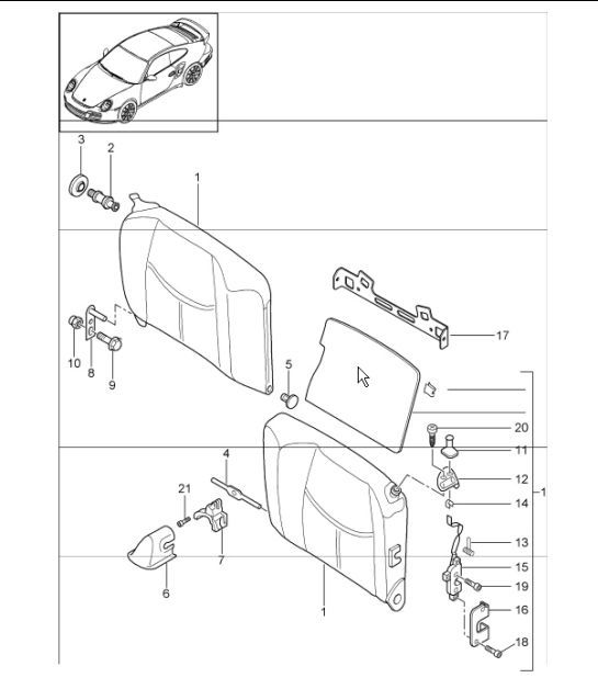 Diagram 817-75 Porsche 996 GT2 2001-05 Body