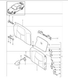 back seat backrest 997.1 TURBO CABRIO 2008 ONWARDS back seat backrest 997.1 TURBO CABRIO 2008 ONWARDS