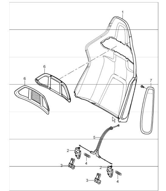 Diagram 817-91 Porsche Boxster 986/987/981 (1997-2016) Body