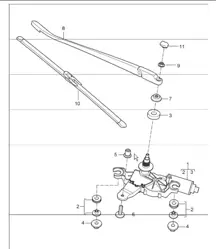 rear window wiper (I425) for 997.1 TURBO 2007-09