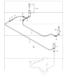 headlight washer system (I288) for 997.1 TURBO 207-09