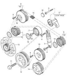Tendicinghia / Trasmissione a cinghia - 4800 / 4850 - 955 Cayenne 2003-06
