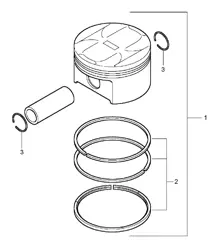 Piston, segments de piston - M48.00 / M48.50 - 955 Cayenne 2003-06