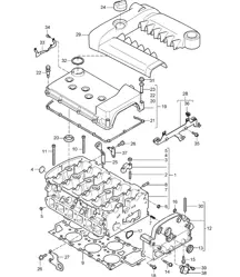 Zylinderkopf / Zylinderkopfhaube / Motorabdeckung - M02.2Y - 955 Cayenne 2004>>