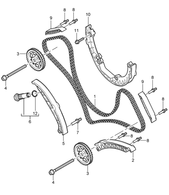 Diagram 103-15 Porsche Cayman S 3.4L 987C 2005-08 Engine