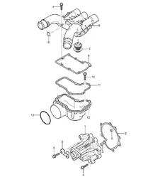 Pompa acqua / scatola termostato - M48.00 / M48.50 - 955 Cayenne