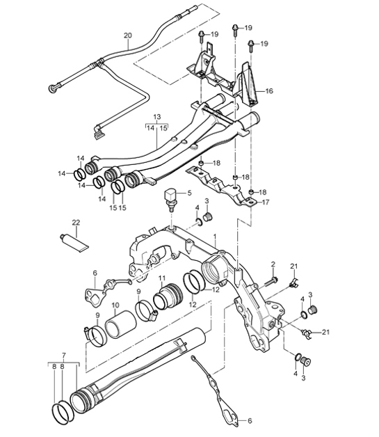 Diagram 105-05 Porsche Cayenne Turbo 4.5L 2003>> Engine