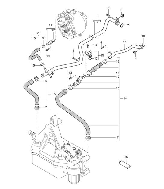 Diagram 105-10 Porsche Cayman 987C/981C (2005-2016) Engine