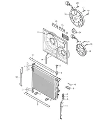 Refroidissement par eau 3 / radiateur - IT90/T91 IT31 - 955 Cayenne 2003-06