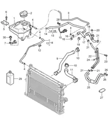 Refroidissement par eau 4 / réservoir d'eau - IT90 / IT91 - 955 Cayenne 2003-06