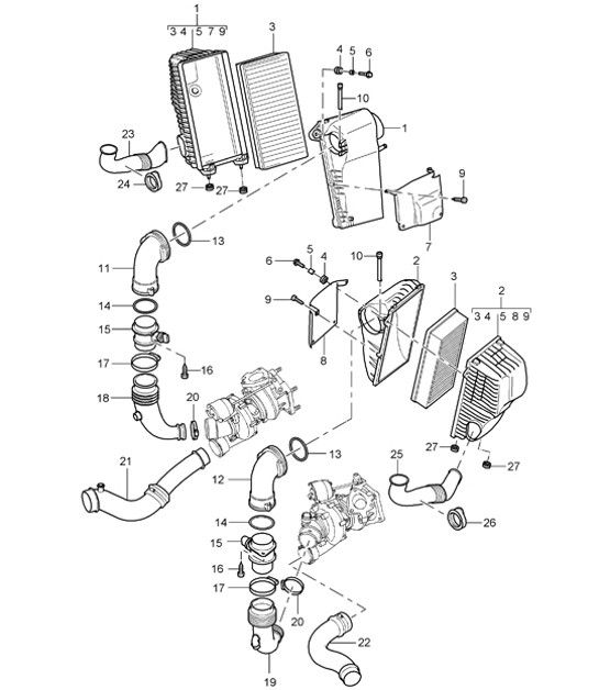 Diagram 106-05 Porsche 993 (911) TURBO 1994-96 Engine