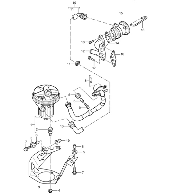 Diagram 108-03 Porsche Boxster 986/987/981 (1997-2016) Engine