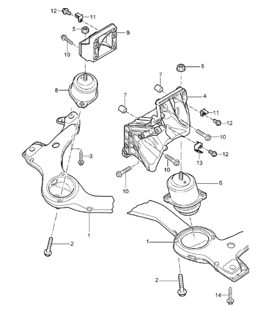 Diagram 109-05 Porsche Cayenne S 4.5L V8 2003>> Engine