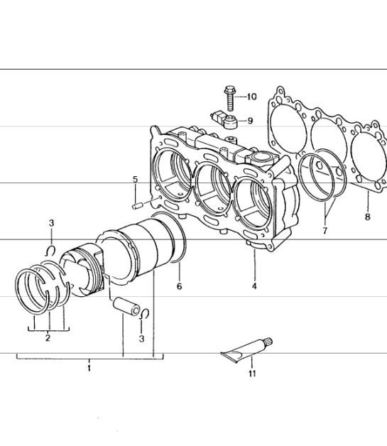 Diagram 102-05 Porsche Cayenne Turbo V8 4.8L Benzina 500 CV Motore