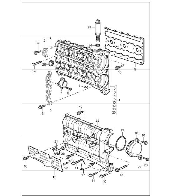 Diagram 103-10 Porsche Cayman S 3.4L 987C 2005-08 Engine