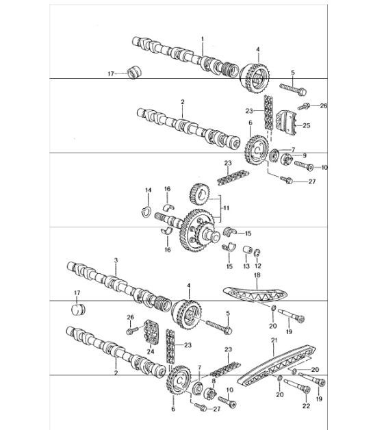 Diagram 103-15 Porsche Cayenne Turbo 4.5L 2003>> Engine