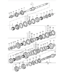 gears and shafts for 996 GT3-1 G96.90 2000-01, 996 GT3-1 G96.93 2001 and 996 GT3-1 G96.96 2004-05