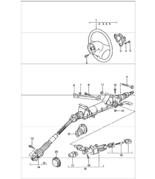 Diagram 403-05 Porsche Cayenne Turbo 4.5L 2003>> Assale anteriore, sterzo 