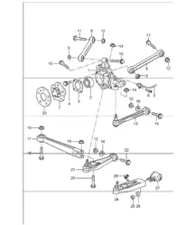 Hinterachse, Radträger, Querlenker, Radnabe 996 GT3-1 1999-05