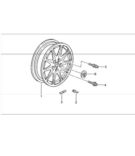 Diagram 601-00 Porsche Boxster 986/987/981 (1997-2016) Wheels, Brakes