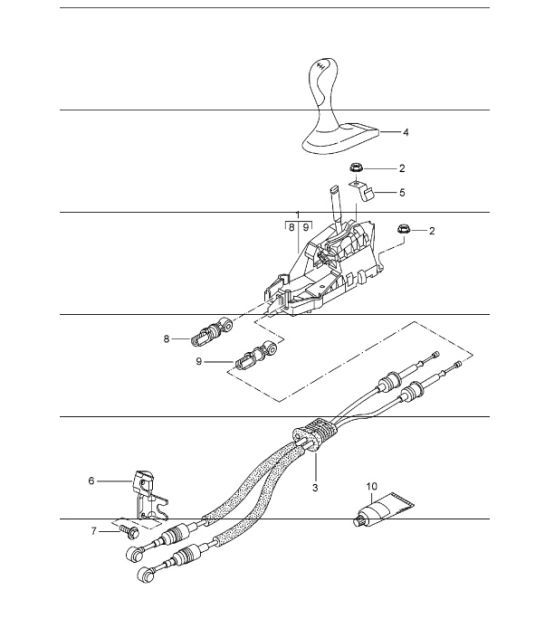 Diagram 701-00 Porsche Cayenne GTS V8 4.8L Petrol 400HP Hand Lever System, Pedal Cluster 