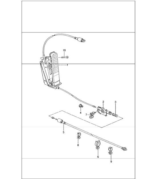 Diagram 702-10 Porsche Cayenne 9PA1 (957) 2007-2010 Hand Lever System, Pedal Cluster 