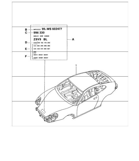 Diagram 801-00 Porsche 924 Turbo 2.0L 1979-81 Body