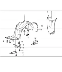 linings for wheel housing 996 GT3-1 1999-05