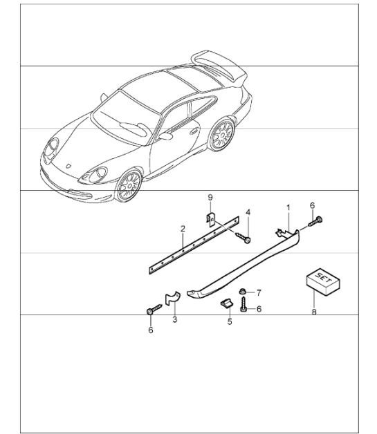 Diagram 801-80 Porsche 996 C4 3.6L 09/01-2005 Body