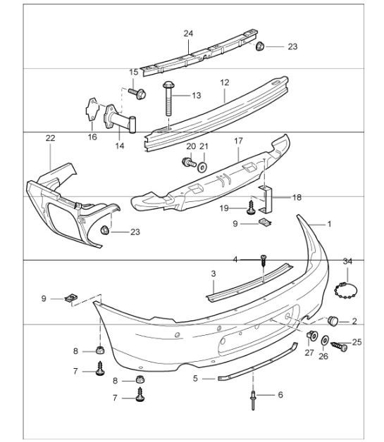 Diagram 802-05 Porsche Cayman S 3.4L 987C 2005-08 Body